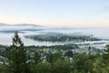 Fraser Valley at foggy sunrise Royalty Free Stock Photo