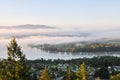 Fraser Valley at foggy sunrise Royalty Free Stock Photo