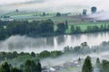 Fraser Valley at foggy sunrise