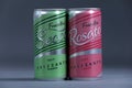 Fratellini Secco, Frizzante, cans of white and red wine, isolated Royalty Free Stock Photo