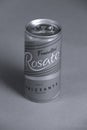 Fratellini Seccoand Rosato, Frizzante, cans of white and red wine, isolated Royalty Free Stock Photo