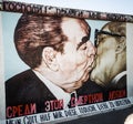 Fraternal Kiss on Berlin Wall Royalty Free Stock Photo