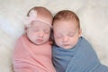 Fraternal Twin Baby Brother and Sister Royalty Free Stock Photo