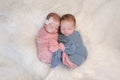 Fraternal Twin Baby Brother and Sister Royalty Free Stock Photo