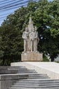 The `Fratii Buzesti` monument in Craiova, Romania.