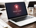 Fraud Alert Caution Defend Guard Notify Protect Concept Royalty Free Stock Photo