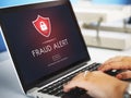 Fraud Alert Caution Defend Guard Notify Protect Concept Royalty Free Stock Photo