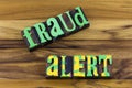 Fraud alert spam danger scam warning hacker online activity