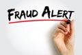 Fraud Alert text quote, concept background Royalty Free Stock Photo