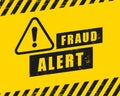 fraud alert warning background for your data and information safety Royalty Free Stock Photo
