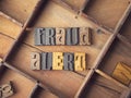 Fraud Alert in wooden letterpress