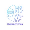 Fraud detection blue gradient concept icon