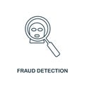 Fraud Detection icon outline style. Thin line design from fintech icons collection. Pixel perfect fraud detection icon