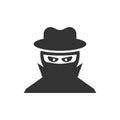 Fraud hacker icon in flat style. Spy vector illustration on isolated background. Cyber defend business concept