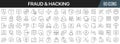 Fraud and hacking line icons collection. Big UI icon set in a flat design. Thin outline icons pack. Vector illustration EPS10