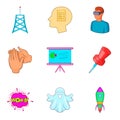 Fraud icons set, cartoon style Royalty Free Stock Photo