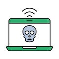 Fraud internet Fill color vector icon which can easily modify or edit