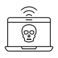 Fraud internet Outline vector icon which can easily modify or edit