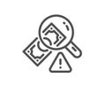 Fraud line icon. Money crime sign. Vector
