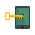 Fraud locked phone icon flat isolated vector Royalty Free Stock Photo