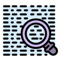 Fraud magnifier search icon color outline vector