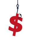 Fraud money hook icon. Simple illustration of fraud money hook vector icon for web design isolated on white background Royalty Free Stock Photo