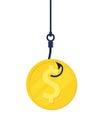 Fraud money hook icon. Simple illustration of fraud money hook vector icon for web design isolated on white background Royalty Free Stock Photo