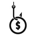 Fraud money hook icon, simple style