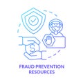 Fraud prevention resources blue gradient concept icon Royalty Free Stock Photo