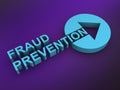 fraud prevention word on purple Royalty Free Stock Photo