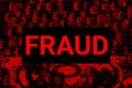 fraud word isolated currency background