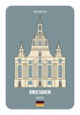 Frauenkirche in Dresden, Germany. Architectural symbols of European cities Royalty Free Stock Photo