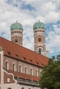 Frauenkirche munich, view from bottom up Royalty Free Stock Photo