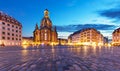 Frauenkirche and Neumarkt in Dresden, Germany Royalty Free Stock Photo