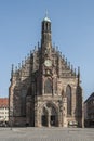 Frauenkirche Our Lady`s church at the NÃÂ¼rnberg Hauptmarkt central square in historical Nuremberg town. Nuremberg