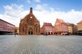 Frauenkirche view on Hauptmarkt square, Nuremberg Royalty Free Stock Photo