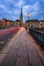 Fraumunster Church in the Morning, Zurich, Switzerland