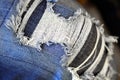 Frayed Blue Jeans Worn Denim Pants Royalty Free Stock Photo