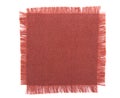 Frayed fabric square over white Royalty Free Stock Photo