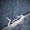 Frayed jeans texture for background Royalty Free Stock Photo