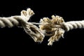 Frayed rope about to break Royalty Free Stock Photo