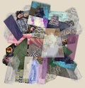 frayed textured geometric silk scarf design