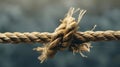 A Fraying Rope Under Tension.AI generated image Royalty Free Stock Photo