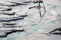 Frazil ice shapes on water surface Royalty Free Stock Photo