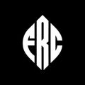 FRC circle letter logo design with circle and ellipse shape. FRC ellipse letters with typographic style. The three initials form a Royalty Free Stock Photo