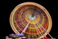 Freak Ferris wheel at Matejska Fair in Prague. Long time at night. Royalty Free Stock Photo