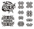 Freakish dragon symbols Royalty Free Stock Photo
