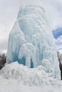 Freaks of nature. Huge icicle formed around a source of artesian