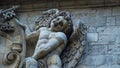 Freaky angel sculpture looking like a gargoyle in Avignon Royalty Free Stock Photo