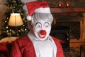 Freaky Santa Claus with clown face Royalty Free Stock Photo